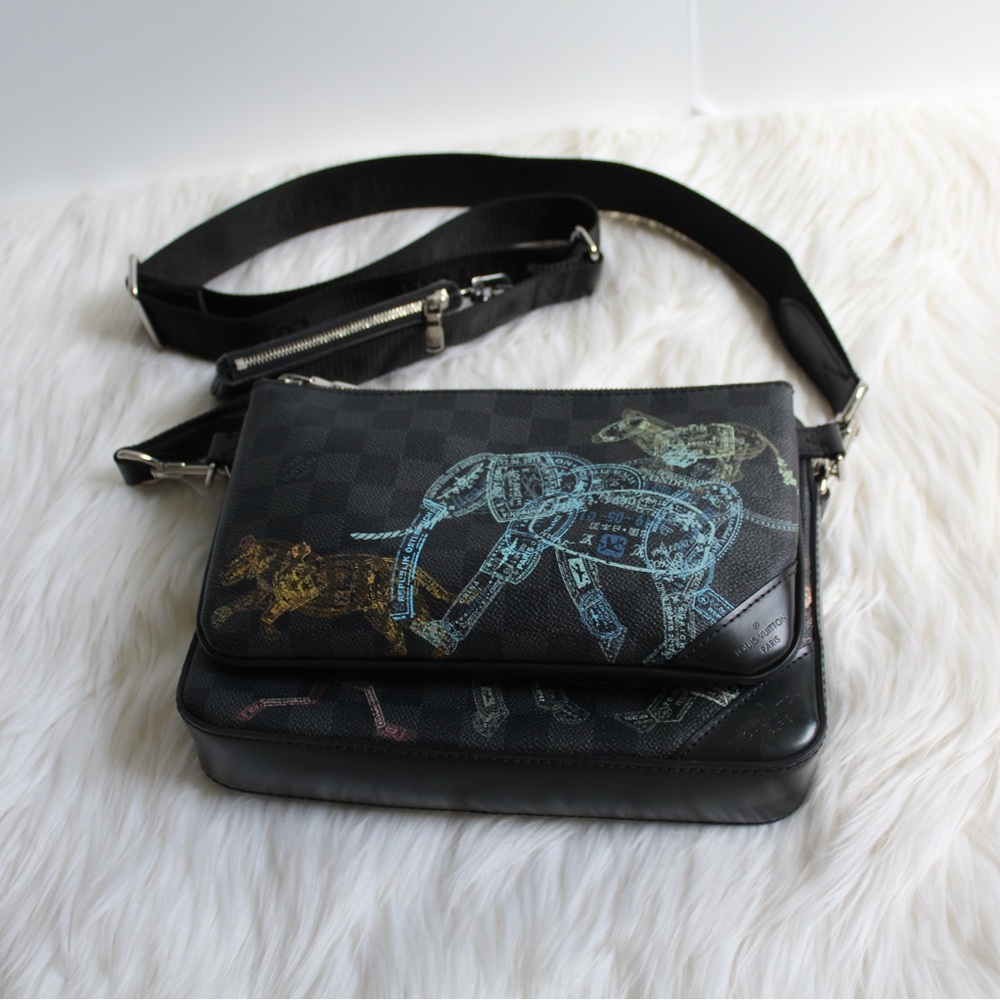 Louis Vuitton Damier Graphite Animals Trio Messenger Bag